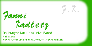 fanni kadletz business card